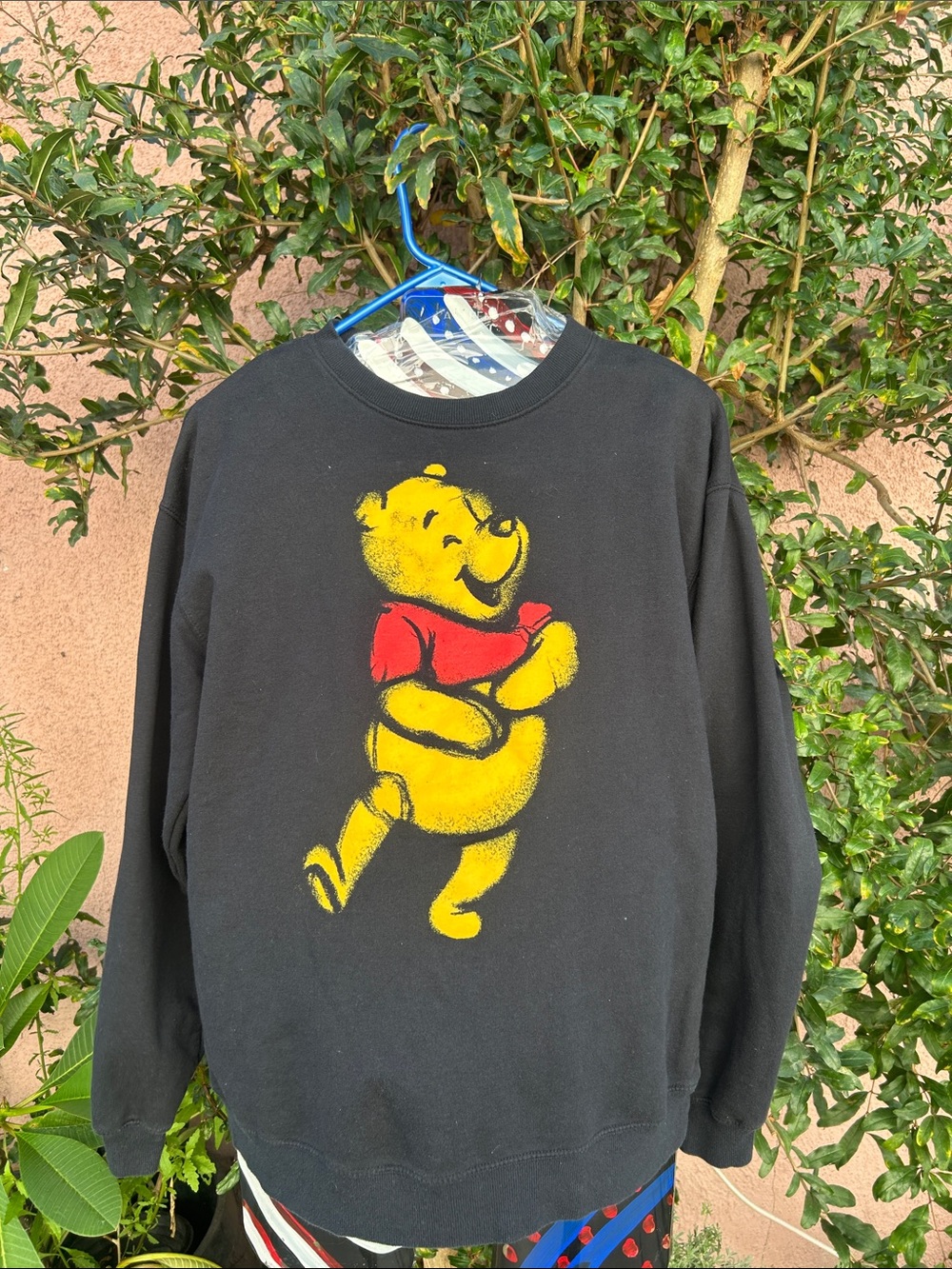 Disney Black Crewneck Sweatshirt with Yellow Winnie the Pooh Graphic